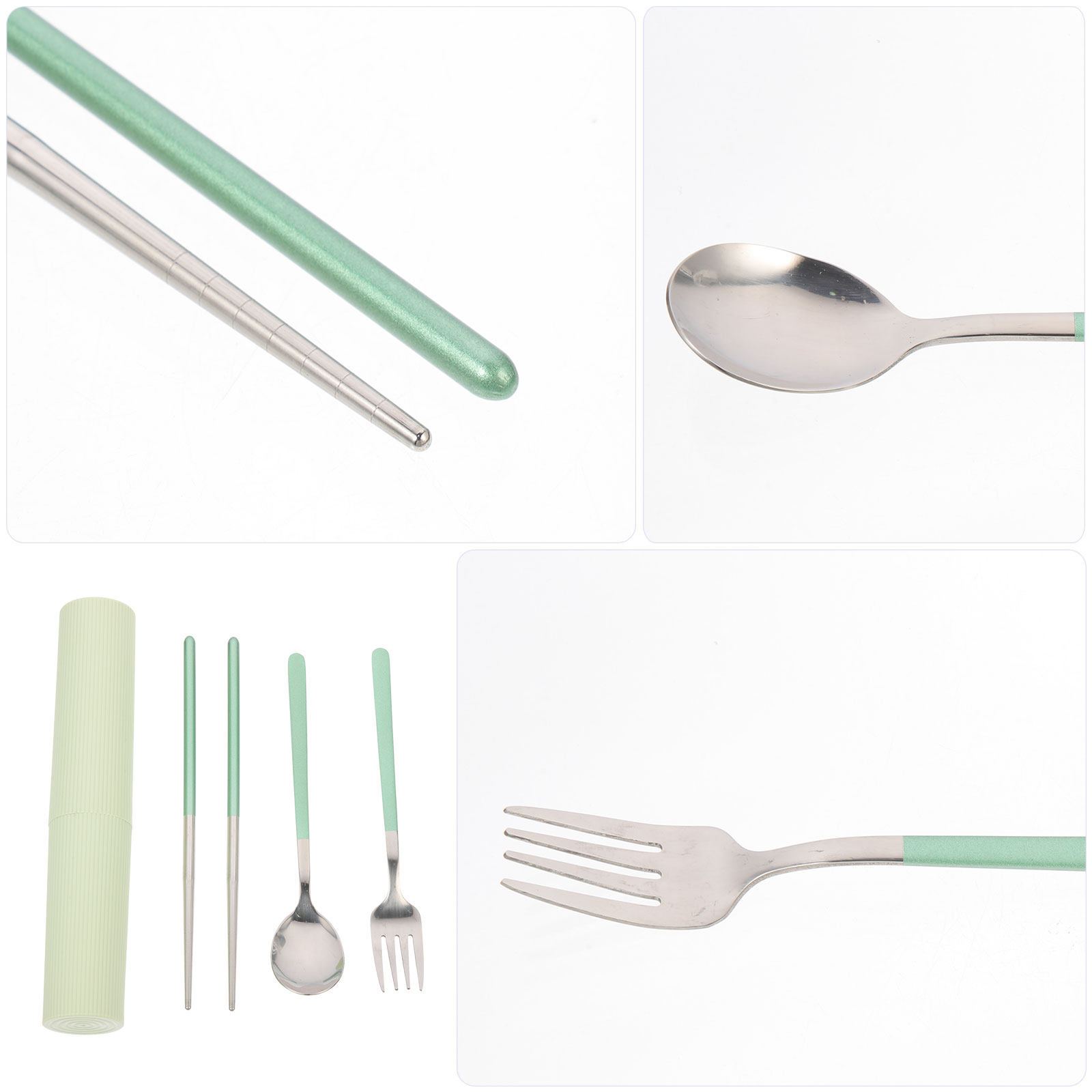 Outdoor Camping Dining Set - 1Set Stainless Steel Dining Tableware Kit