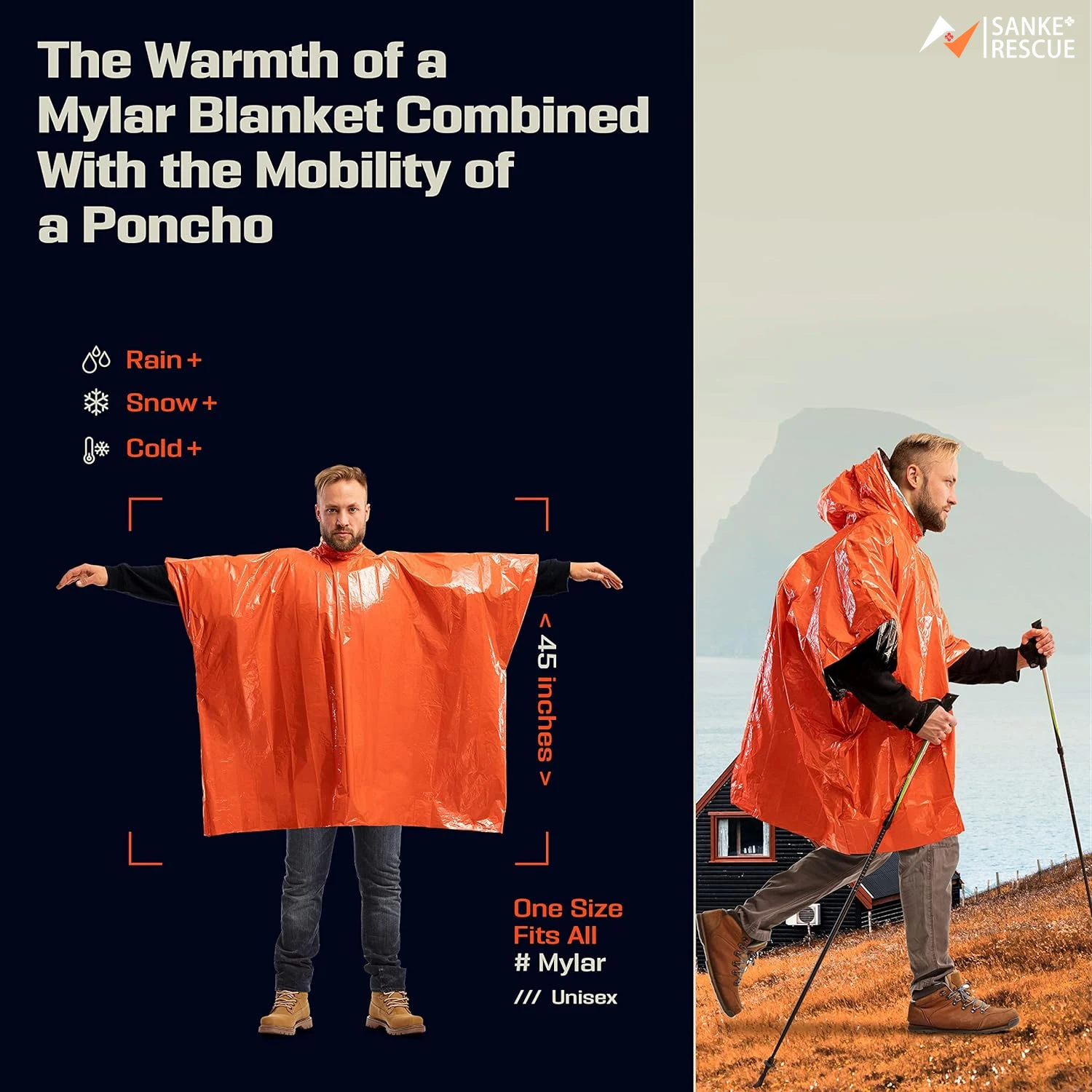 Emergency Rain Poncho Thermal  - đánh giá và giá Camping Rain Poncho